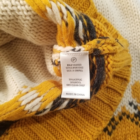 Nasty Gal J.O.A. Malia Mock Neck Sweater JOA Chunky Knit Fair Isle - Picture 15 of 16